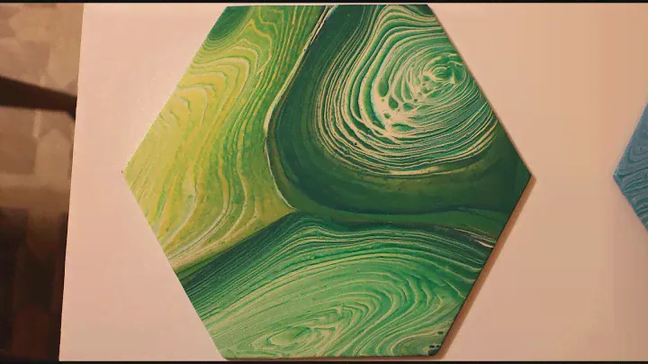 Fluid art "Зеленые розы" жидким акрилом