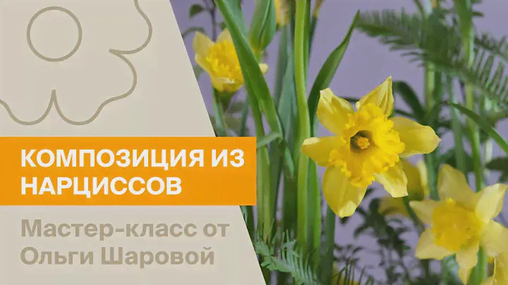 Весенняя композиция из нарциссов и тюльпанов на оазисе | Мастер-класс от Ольги Шаровой