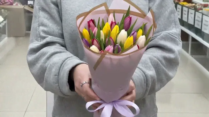 25 тюльпанов микс в упаковке